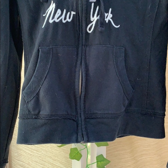 Aeropostale Black Sweatshirt, Black Front Zip Hoodie, Athleisure, Sportswear - Picture 4 of 9